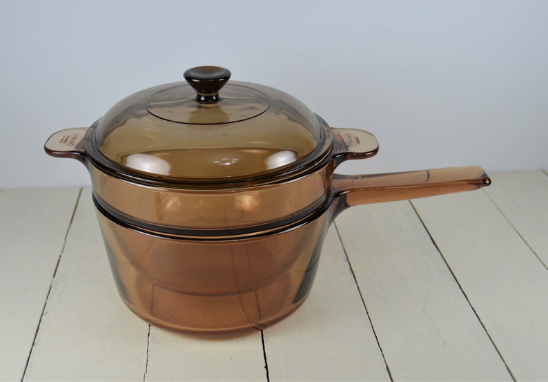 Vision 1.5 Liter Double Boiler Set Pot With Pyrex Lid V15C Etsy