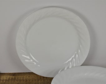Set of 6 Corelle ENHANCEMENTS 7" Salad Plates, Small Salad Plate, All White,  Scalloped, Corelle by Corning, USED