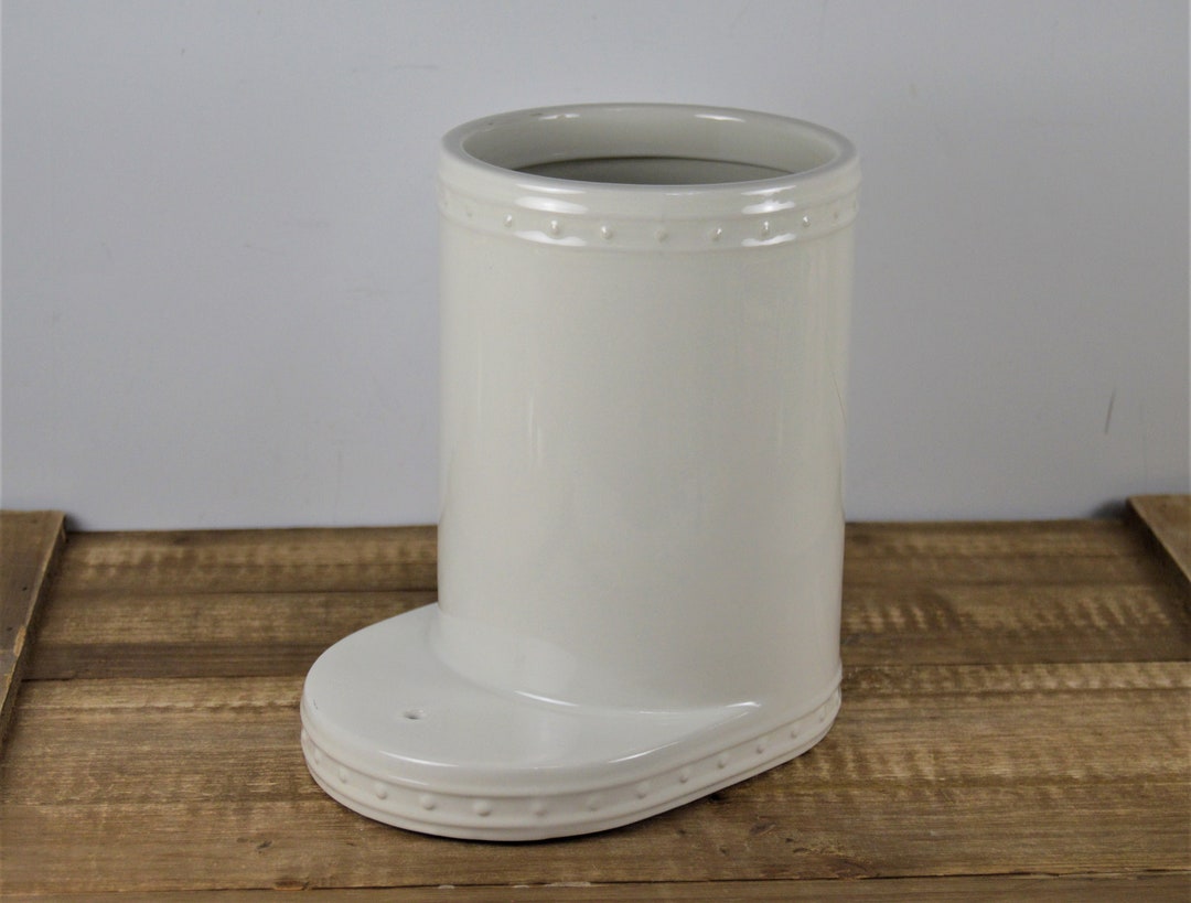 Nora Fleming Pearl Dot Utensil Holder, 6.75, Utensil Crock, With Hole