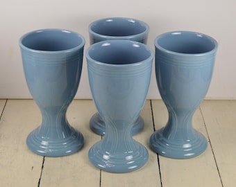 Juego de 4 copas de porcelana Fiesta PERIWINKLE Blue de 355 ml, 17,7 cm (6 5/8"), color retirado, HLC Homer Laughlin Fiestaware USA