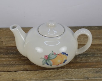 Corning ABUNDANCE Small Individual Teapot with Lid, Natural/Almond with Fruit, 3"