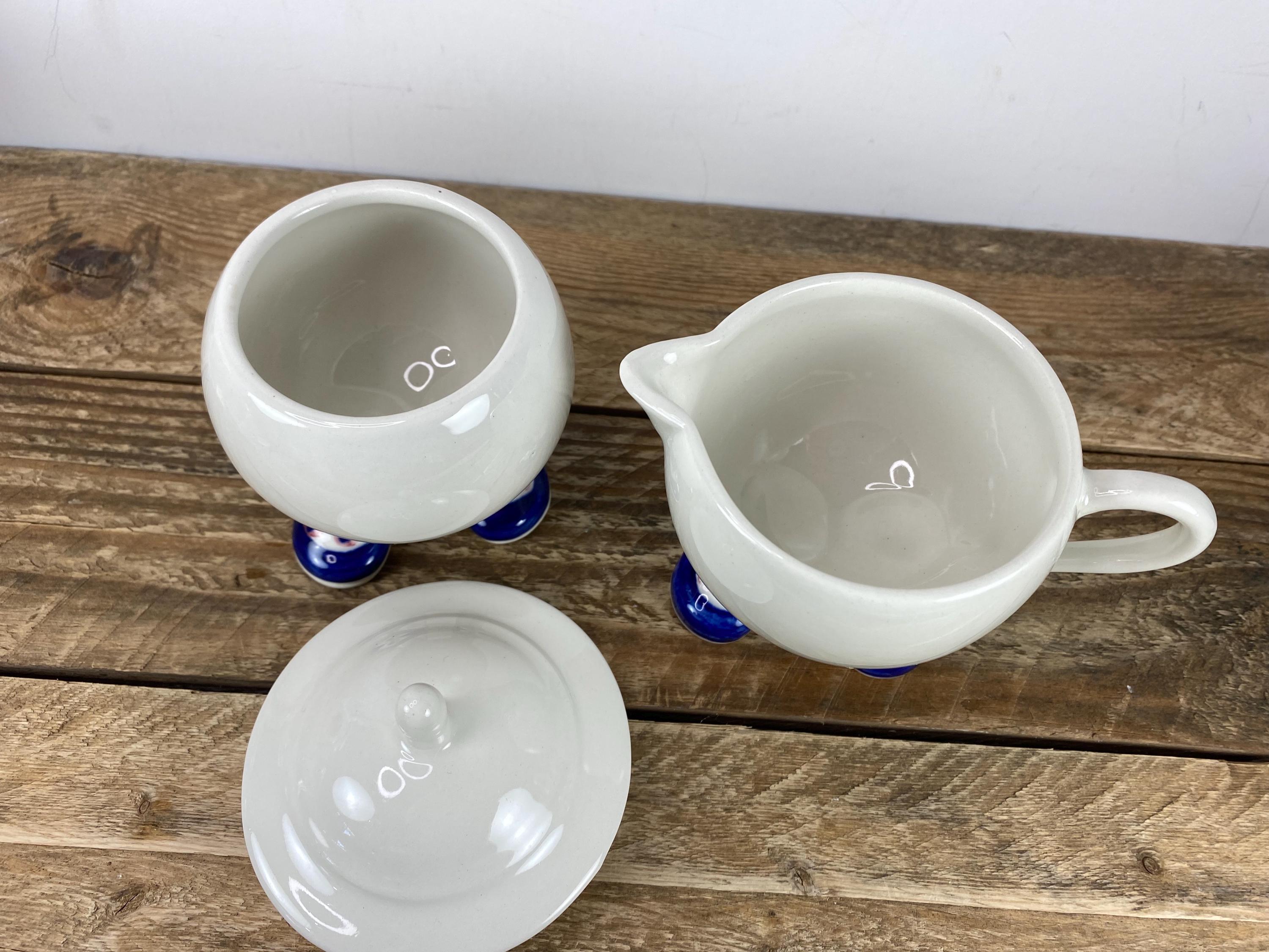 Carlton WALKING WARE Sugar Bowl With Lid and Creamer Set, White
