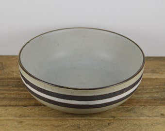 Otagiri Horizon Blue/brown Stripe Stoneware 7.25” Serving