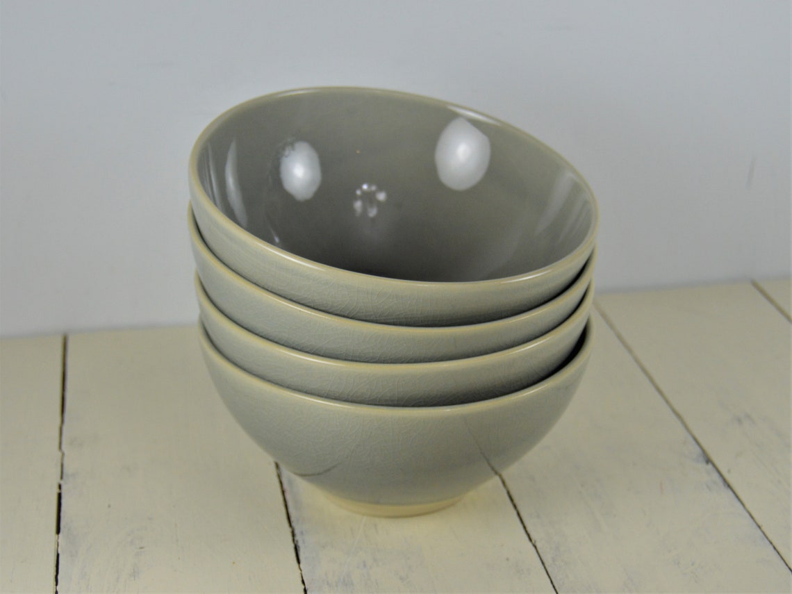 Set of 4 West Elm ALTA Light Gray 5 5/8 Cereal Bowls Etsy
