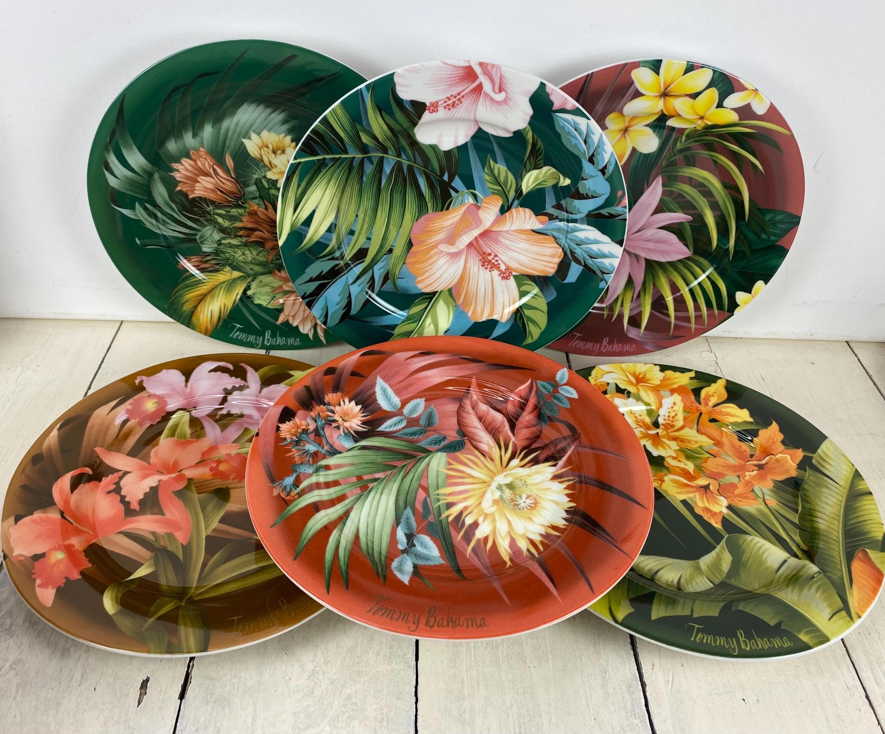 Set of TOMMY BAHAMA Appetizer Dessert Plates, Colorful