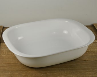 CorningWare Simply Lite 2 Quart 11" Rectangular Baker, White Corning Baking Lasagna Casserole Dish, Handles, USA