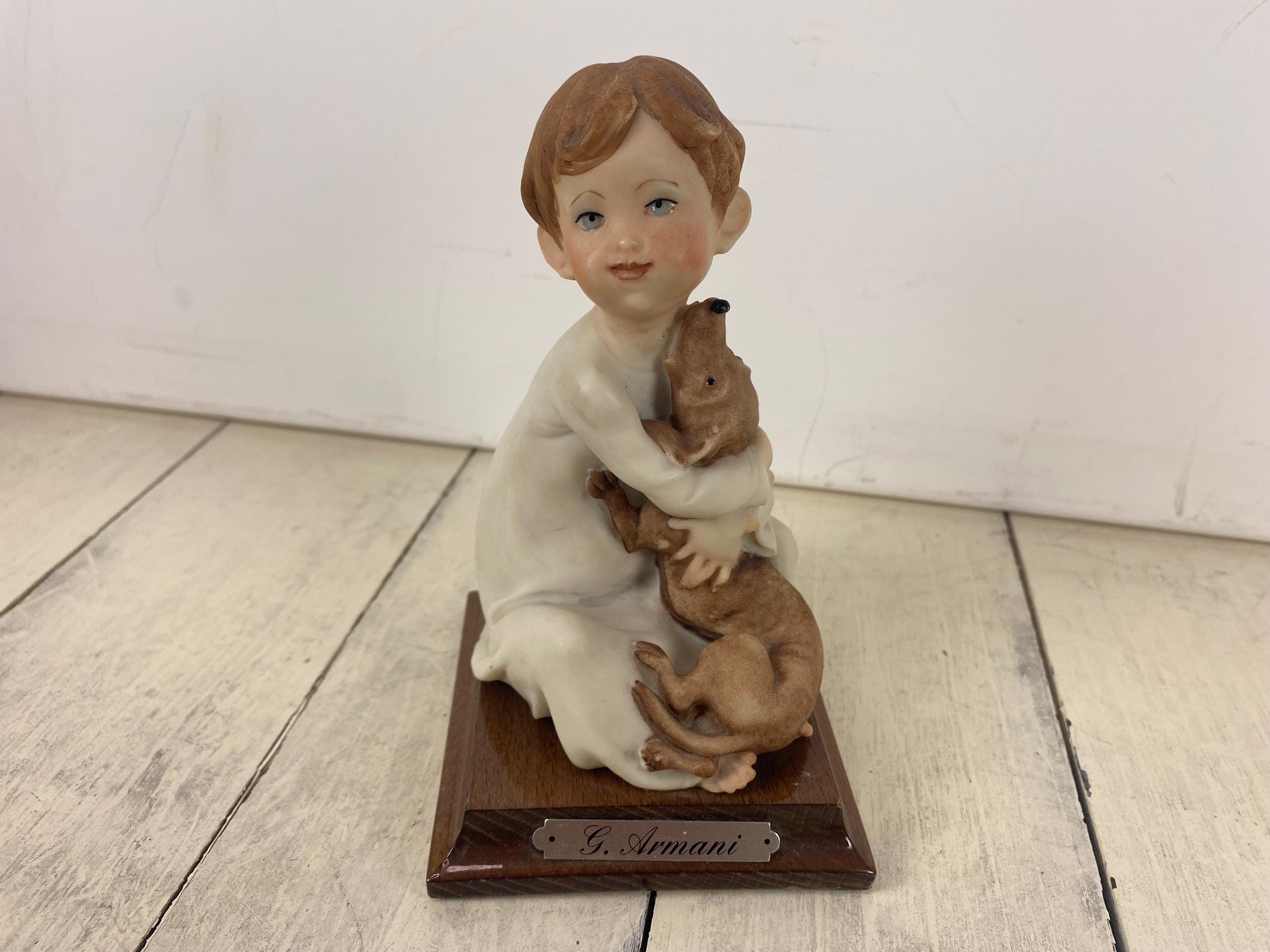 置物 g. Armani Giuseppe Armani DOG CHILDREN Giuseppe Armani Capodimonte 5 3/8