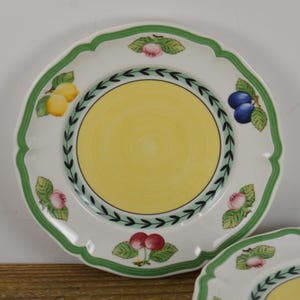 Set of 4 Villeroy & Boch FRENCH GARDEN FLEURENCE 6.75&quot; Bread and Butter Plates, Colorful Fruit Flowers, Made in Germany, Porcelain