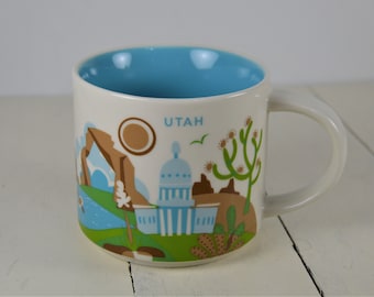 vintage mugs beehive state ogden thrift Lot of Vintage Utah Mugs ceramic mugs utah gifts utah vintage Set of 4 get mugged