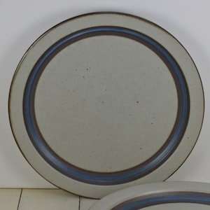 Otagiri Horizon Blue/brown Stripe Stoneware 7.25” Serving