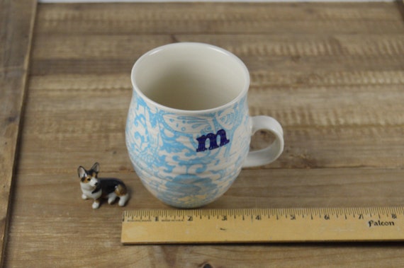 12 oz Natural Life Coffee Mug Cup Initial Monogram (H) I Am Grateful  For