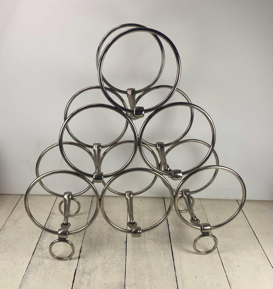 Wine Rack Rings Unique Silver Metal Circles Wine Rack 16.5