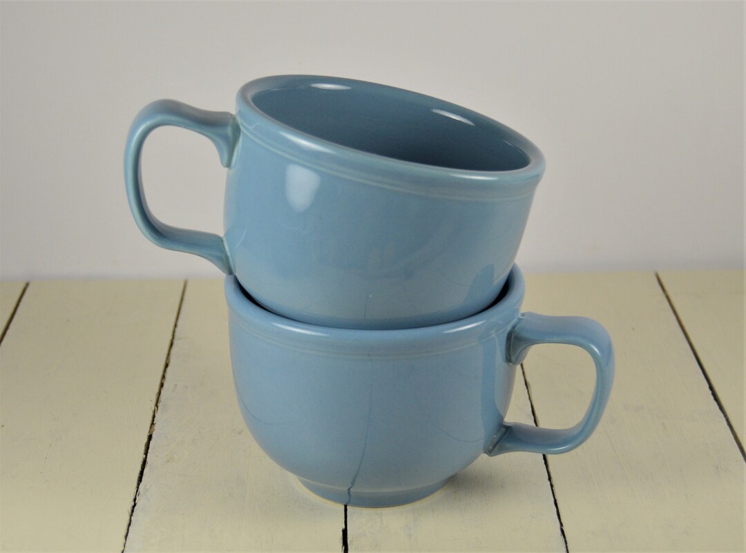 Set of 2 Fiesta PERIWINKLE Blue 16 Oz Jumbo Mugs 3.5, HLC Homer