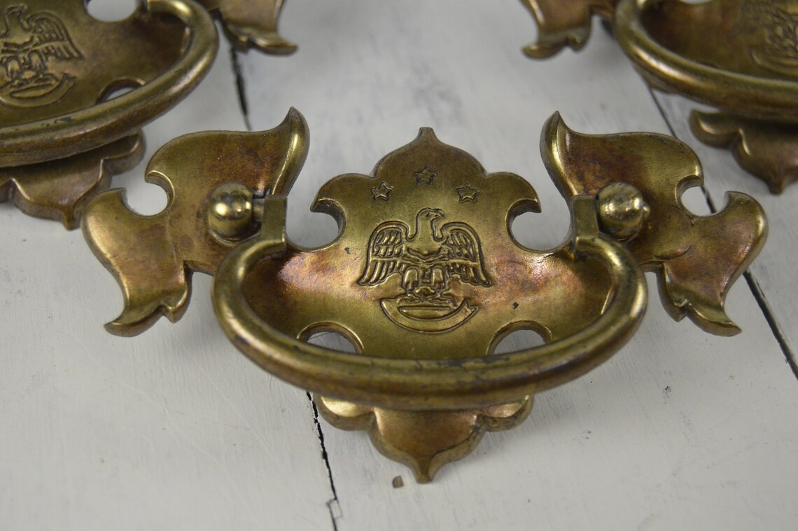 Set of 5 N135 Eagle Drawer Pulls 4.5 2.5 Hole Etsy