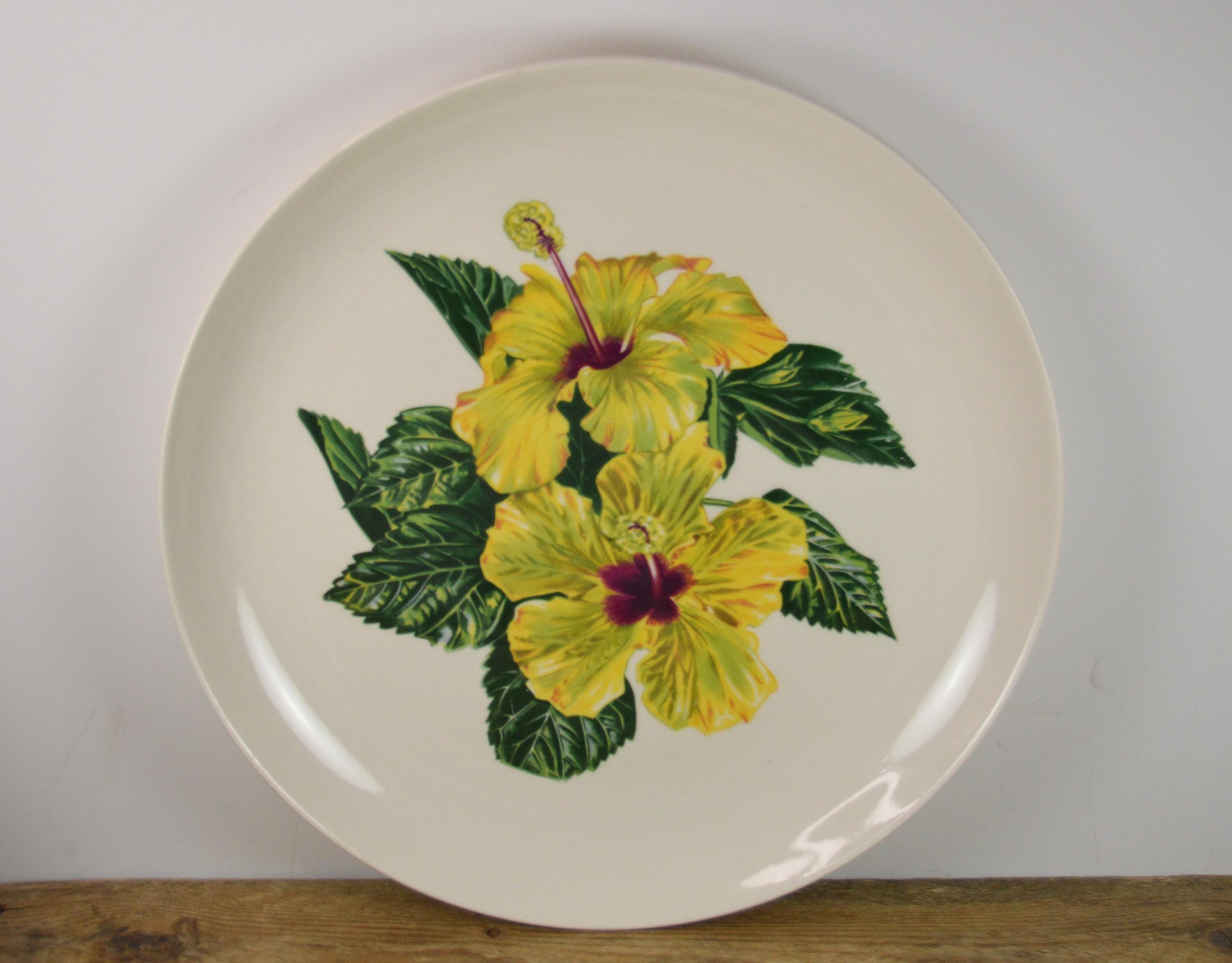 Santa Anita Ware 陶器食器　アメリカハワイ Santa Anita Ware YELLOW HIBISCUS 12