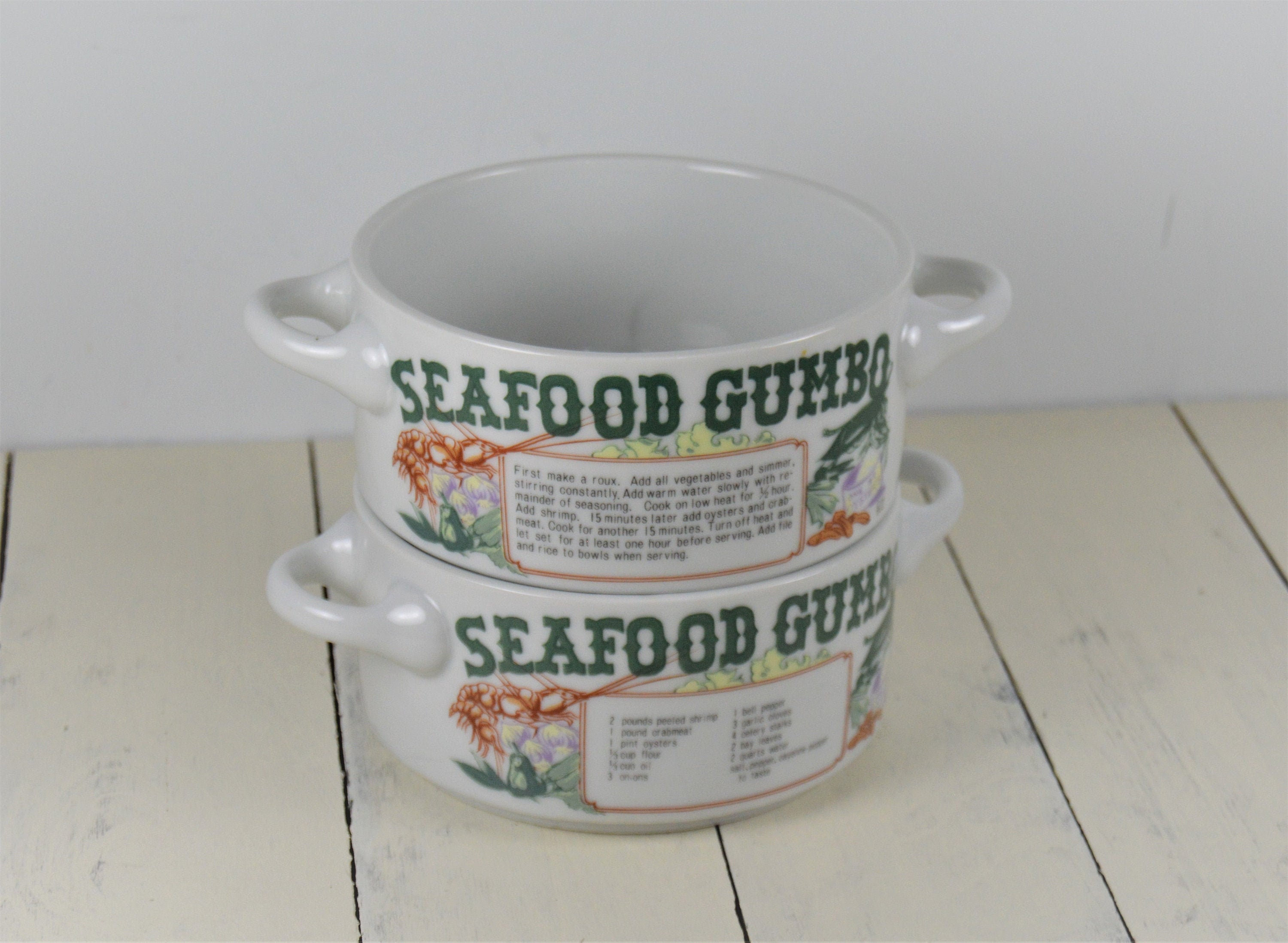 Set of 2 Ljungberg Collection SEAFOOD GUMBO 2 Cup Soup Bowls Etsy