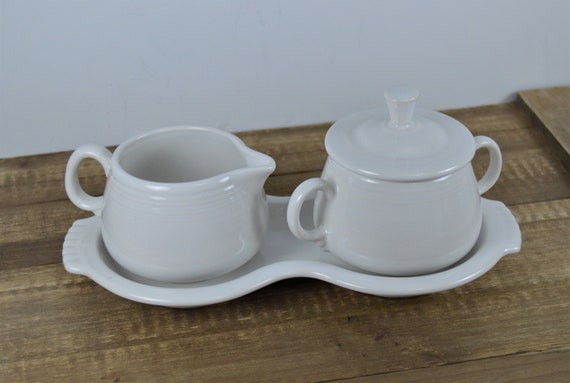 fiestaware creamer and sugar set