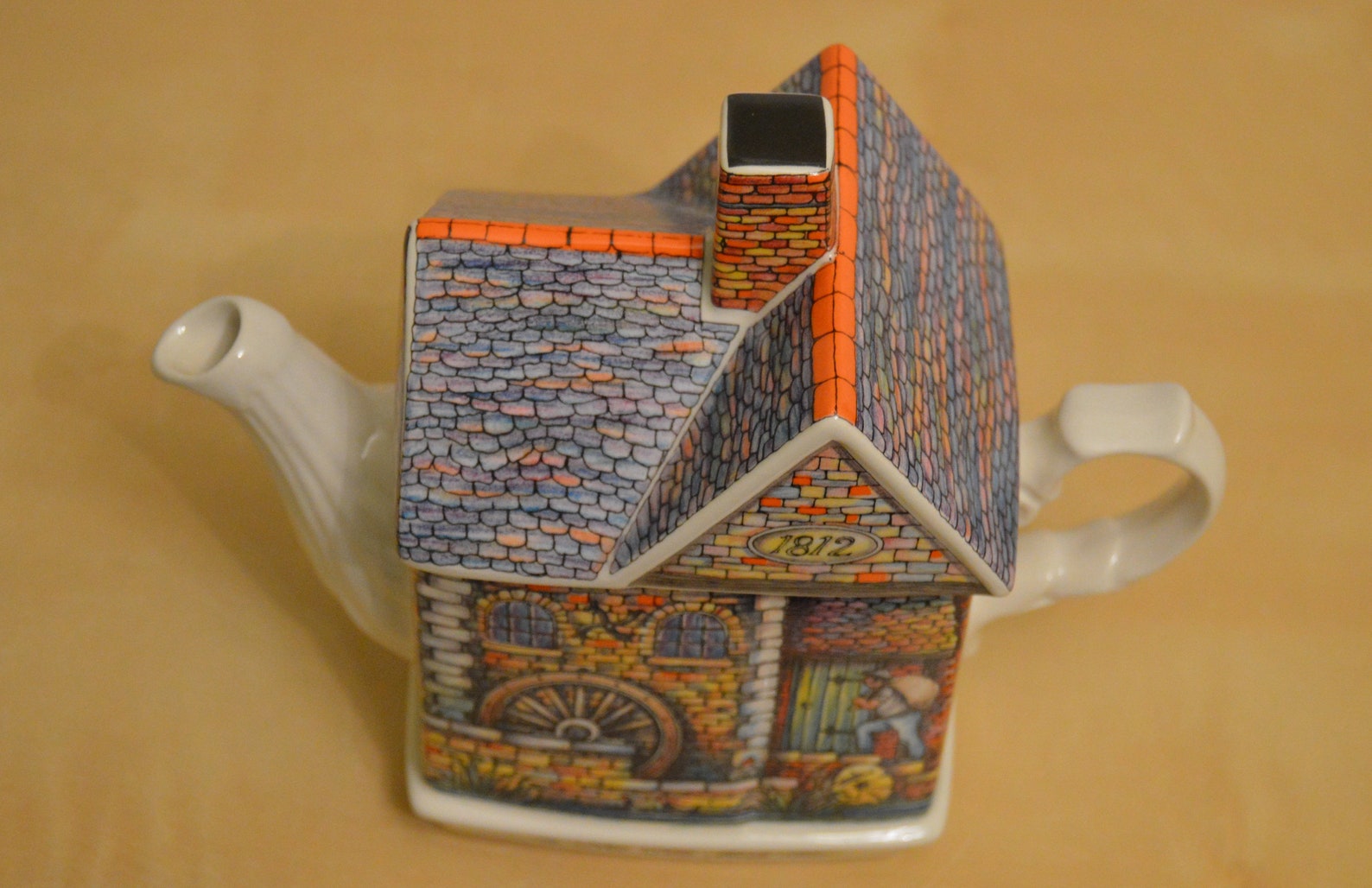 Sadler THE OLD MILL 1812 Teapot Made in England Roof Lid Etsy