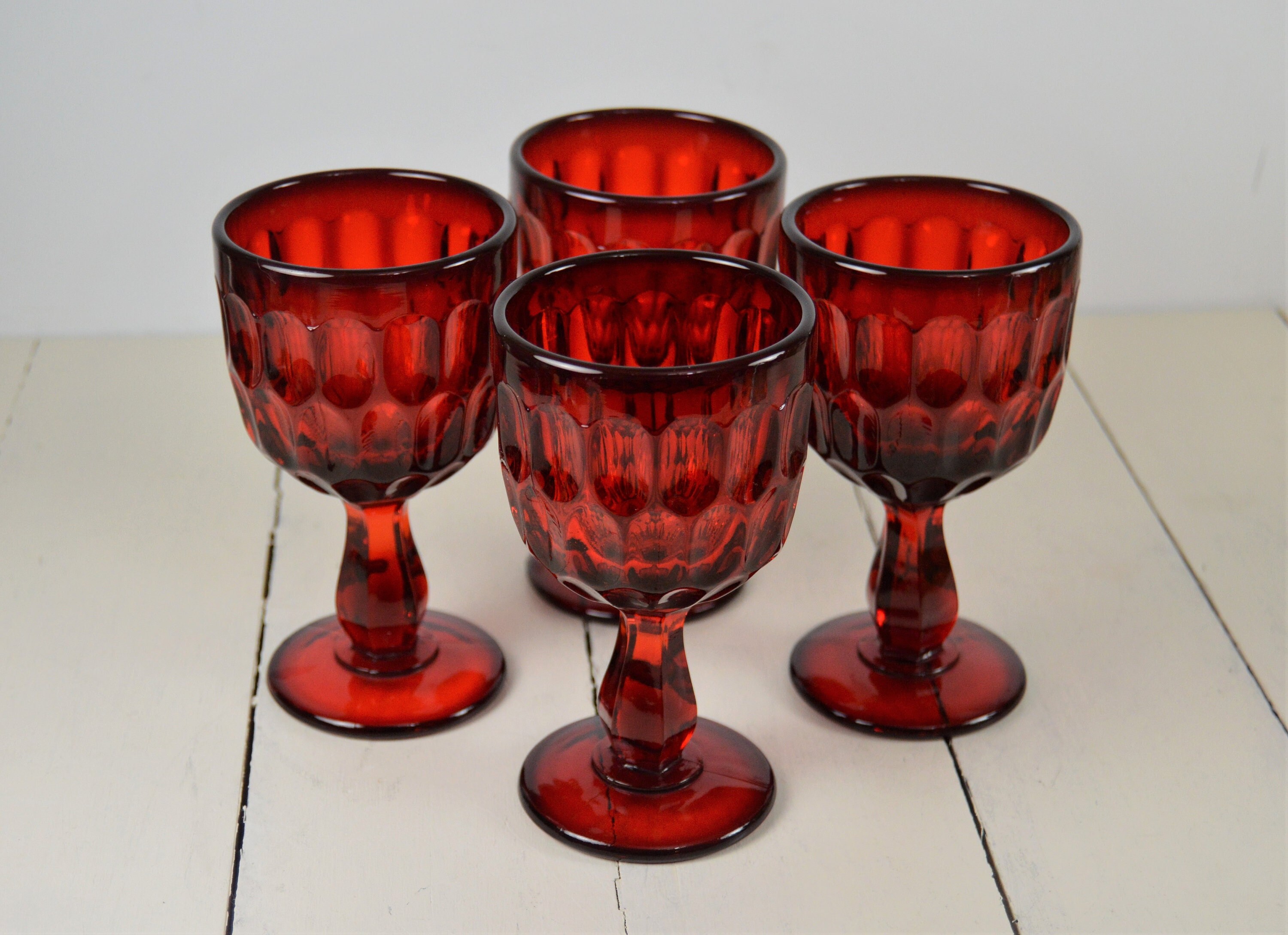 Art & Collectibles Collectibles Vintage Milk Glass Thumbprint Goblets ...