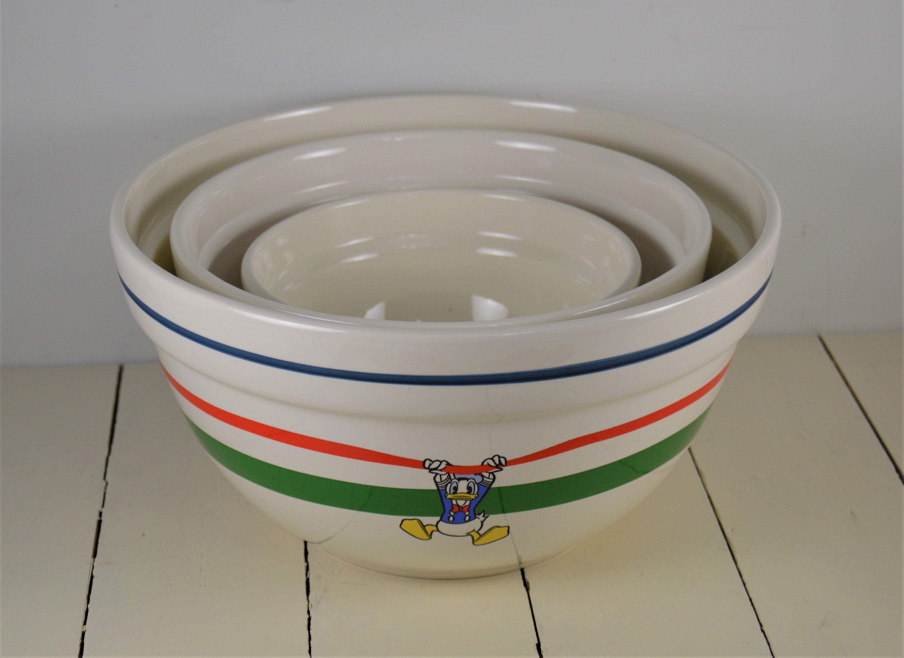 Set of 3 Treasure Craft DISNEY Mixing Bowls Mickey Minnie Etsy