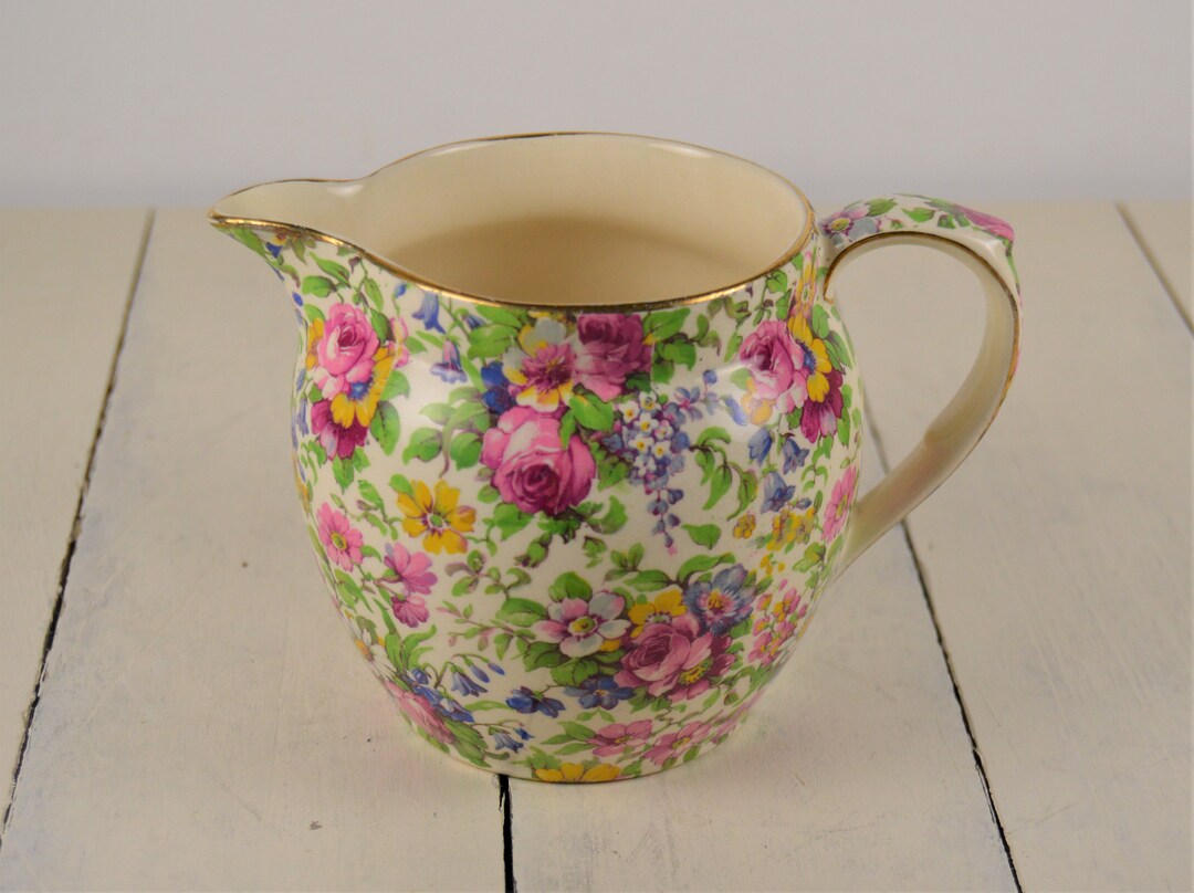 Royal Winton SUMMERTIME Chintz 14 Oz Jug Dutch Shape Gold Etsy
