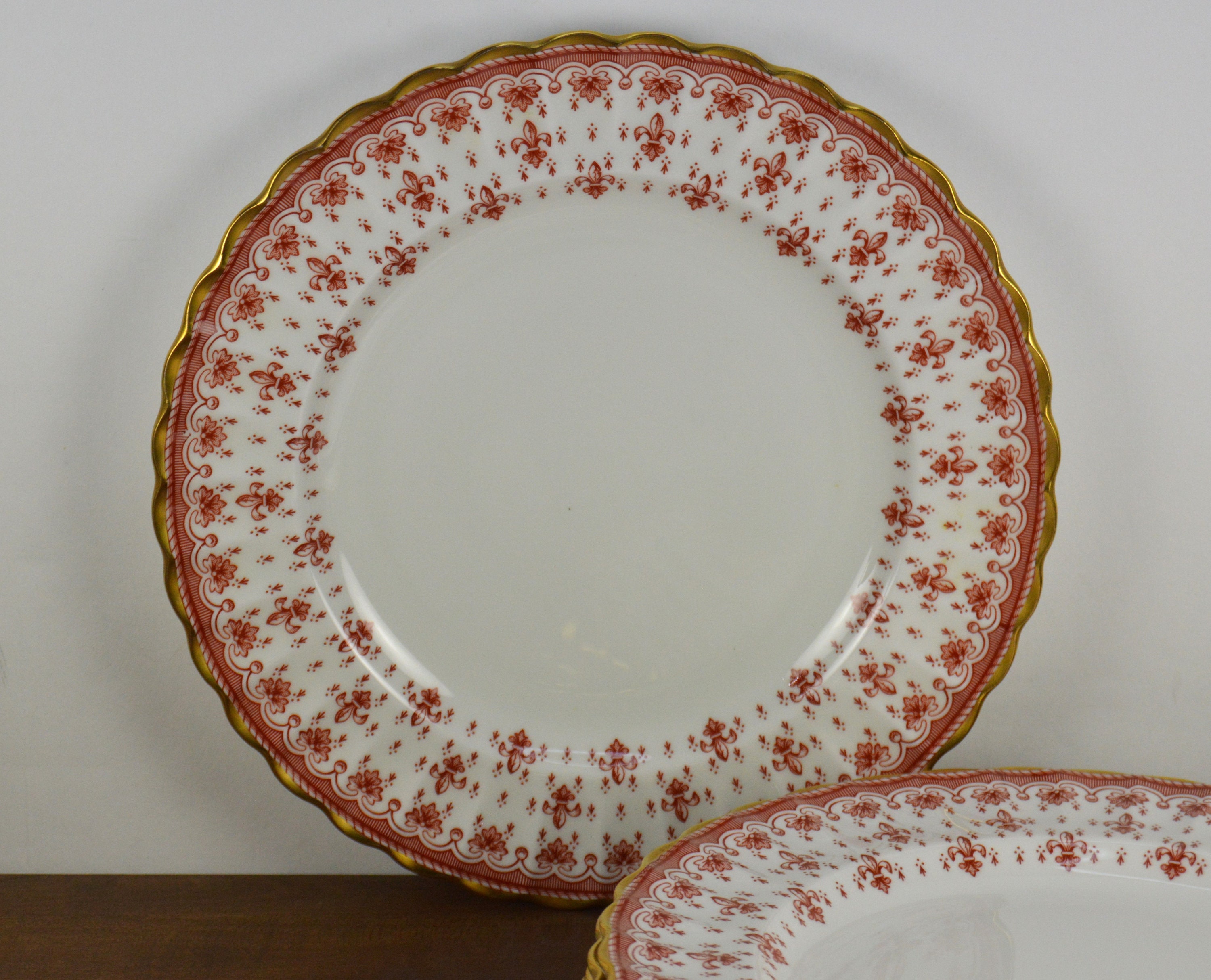 ハロうー特価』Spode 『Fleur de Lys Red』大皿6枚