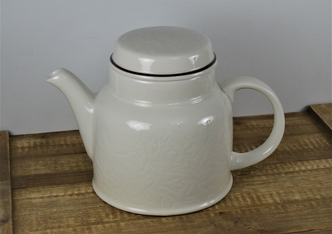 Royal Doulton TING 6 Cup Teapot With Lid, Embossed Flowers on Ivory