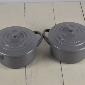 LE CREUSET Mini Cocotte 4 80z Set of 4 Metallics Pink Gray Stoneware Oven  Safe