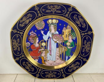 HUTSCHENREUTHERとLEONARDコラボプレートBENARES Hutschenreuther Christmas Plate 1979: Ole Winther Cobalt Porcelain