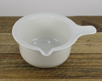 Arabia Finland ARCTICA Open Sauce Boat, Gravy Boat, All White, Rim Edge Tab Handle, Used