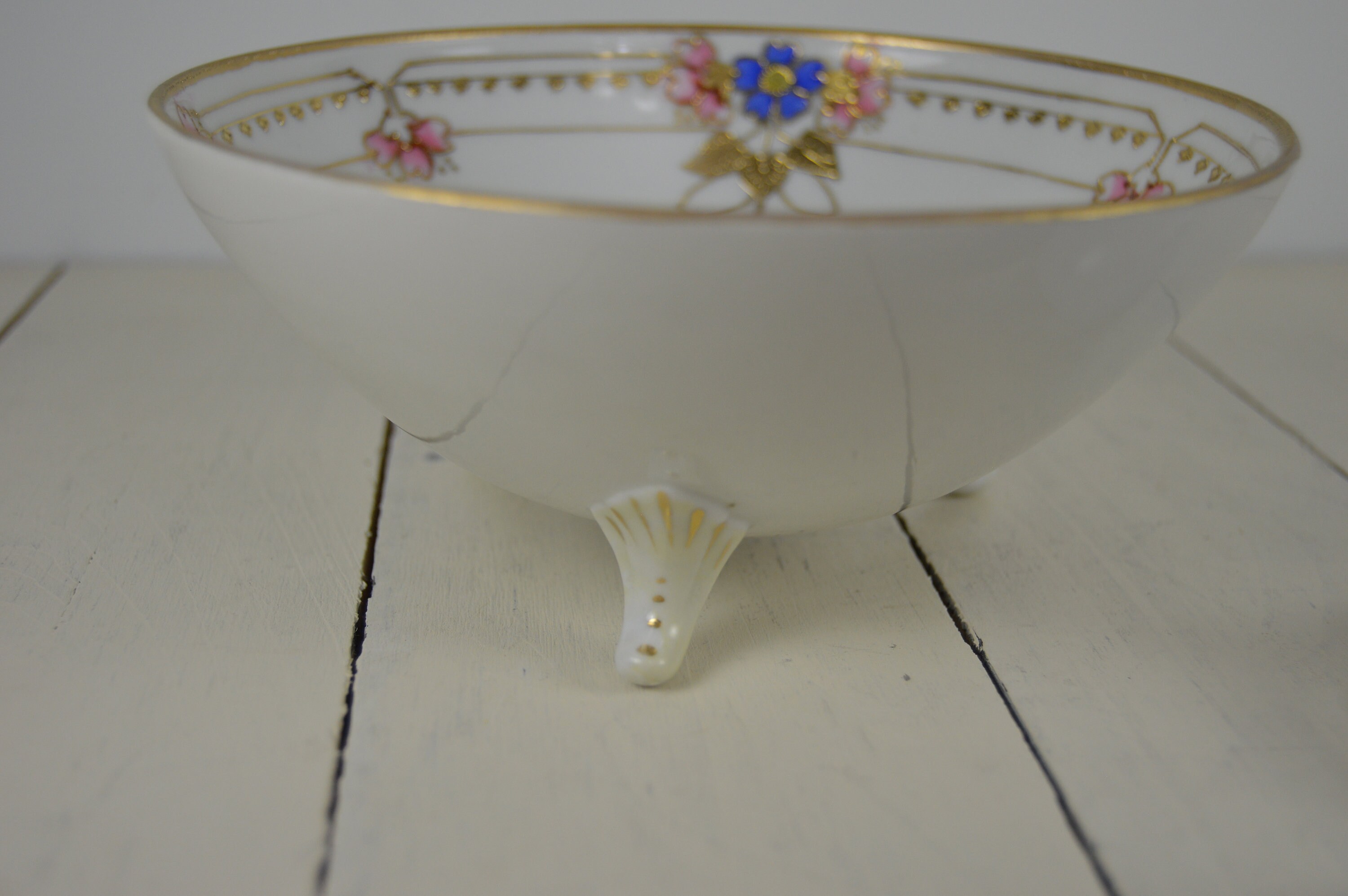 Hand Painted NIPPON Footed Nut Bowl Set 1 6.25 Serving Etsy