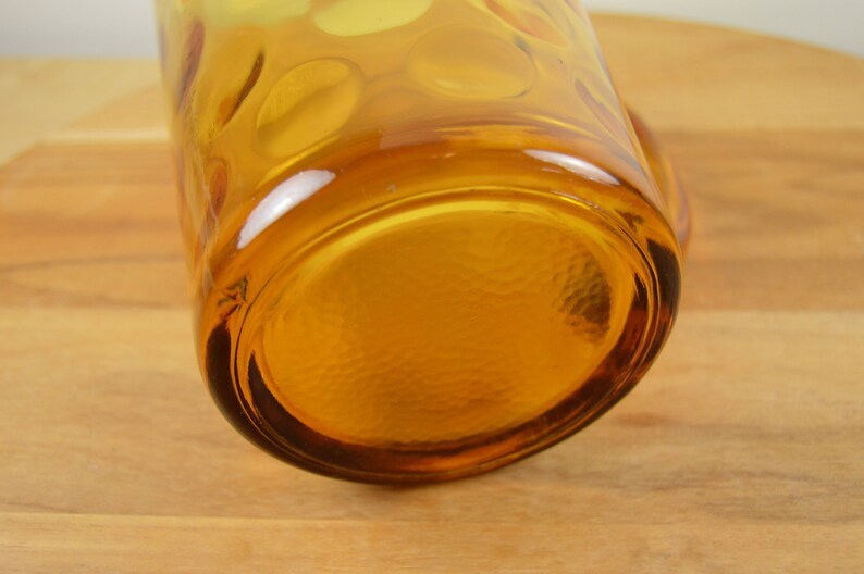 ELDORADO GOLD 56 oz Pitcher Pressed Glass Amber Honey Glass Dots by Hazel Atlas Polka Dots