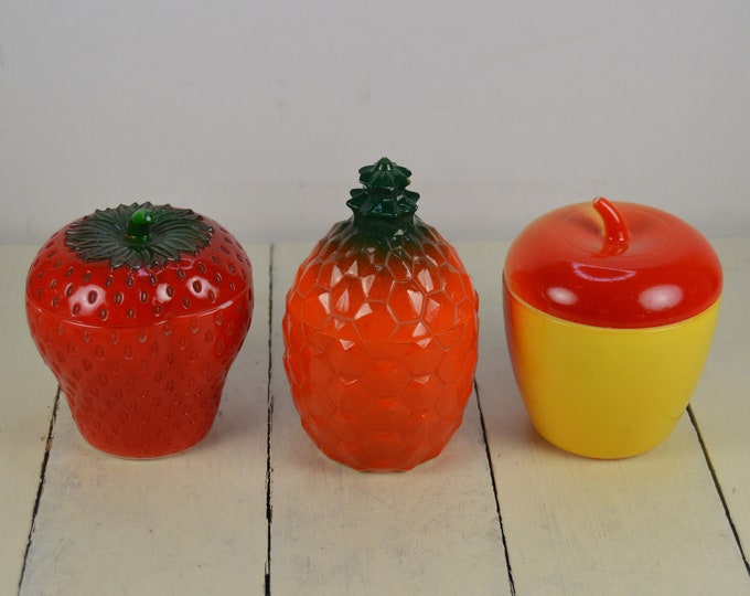 Rare Hazel Atlas PINEAPPLE Jelly Jam Jar Server 4.75 With Strawberry