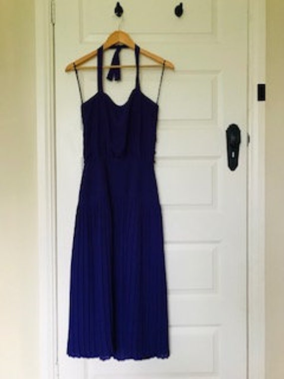 Purple Pleated Halter Dress - Etsy