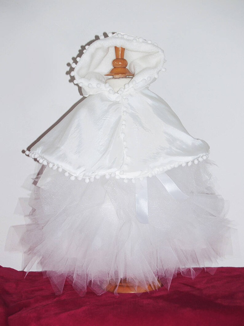 Robe de baptême hiver en tulle et taffetas blanc modèle Lydie Etsy