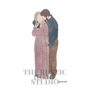 Custom Watercolor Couple Family Portrait | Illustration