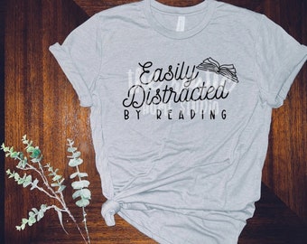 Easily Distracted By Reading SVG | reading svg | book svg | books svg | book lover svg | book shirt, SVG File for Cricut, jpeg, pdf, png