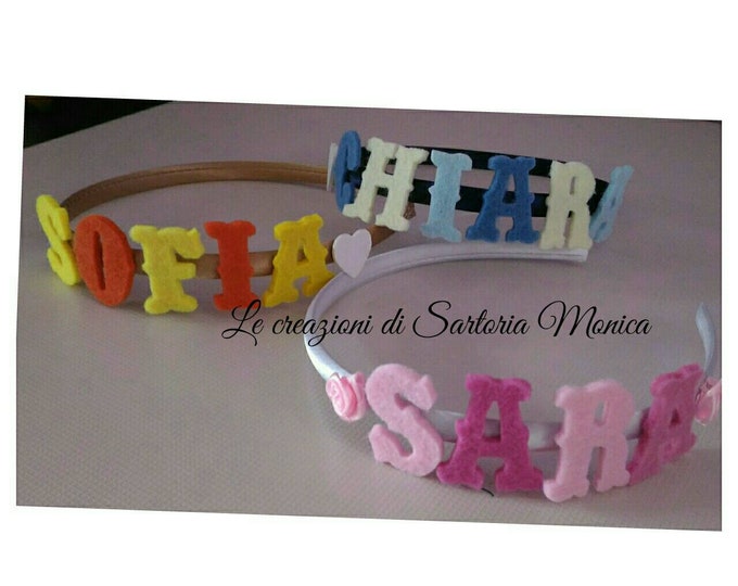 Personalized Baby Girl Headband - Name in Colored Felt - Baby Girl Hair Accessory - Birthday Gift - Handmade