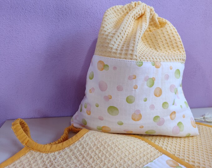 Personalized nursery set, nursery bag, name bib and personalized nursery towel