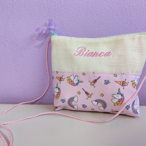 Borsetta Bimba  - Borsa a Tracolla piccola e Personalizzata con nome - Pochette Bambina con Nome