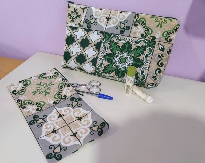 Fabric Pouch Pencil Case - Cosmetic Bag - Handmade Women's Gift