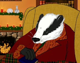 Mr. Badger Instant Digital Download -- Wind in the Willows Wall Art, Nursery Decor, Children's Art, Illustration