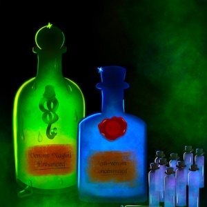 Veneno aprimorado de Nagini com frascos anti-Venmon fabricados por Severus Snape - Arte de parede de garrafa de poção - Download digital instantâneo