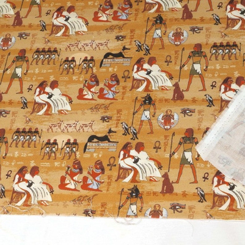 Egypt Fabric Half Yard Fabric Face mask fabric Ancient Etsy
