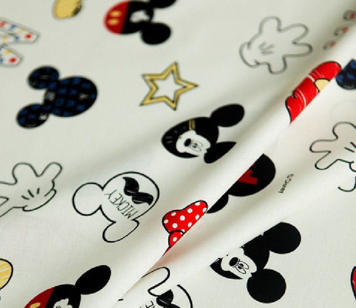 Mickey Mouse motive Cotton Fabric/half yard fabric/Disney Etsy