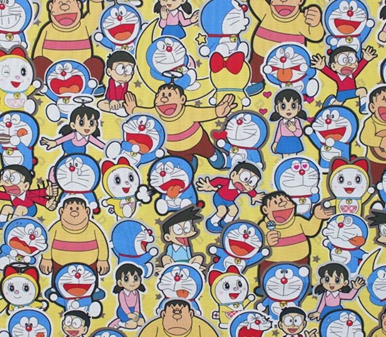 Doraemon Friends Fabric/half yard fabric/face mask fabric/Kids Etsy