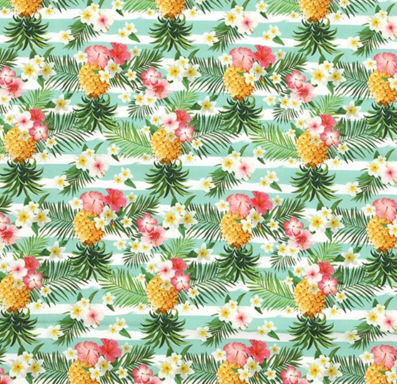 Pineapple Cotton Fabric/half yard fabric/Summer Fabric Etsy
