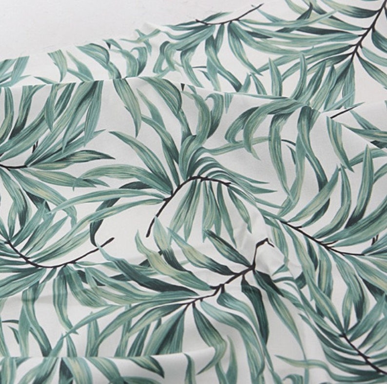 Palm Leaf Fabric/half yard fabric/Areca Palm Leaves Cotton Etsy