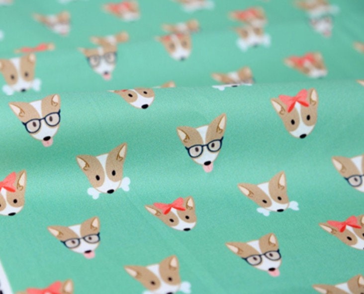 Dog Face Fabric Funny Dog Fabric Puppy Fabric Cute Dog Face Etsy