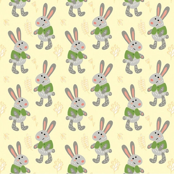 Childrens Craft Material Metre Easter Bunny Spring Print 100/% Cotton Fabric